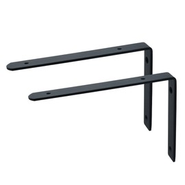 Sayayo 4pcs 125mm x 75mm Brushed Stainless Steel Shelf Support Brackets Wall Bracket Support Bracket EJ5207-4P, black