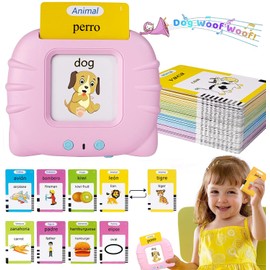 Afufu Sprechende Flash Karten, Lernspielzeug für Kinder 255 Blätter 510 Wörter Lernkarteikarten, Montessori Spielzeug Flashcards Kleinkinder, Geschenk für Mädchen ab 2 3 4 5 6 Jahre(Spanisch)