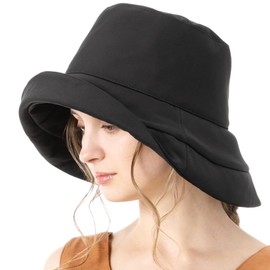 Loo&c Women's Hat, 100% Light Blocking, UV Protection, Large Size, Wide Brim, UV Charmant Hat, Light Shielding Premium, Ice Pack Pocket, Neck Guard Included, UV Protection, Chin Strap, Adjustable Size