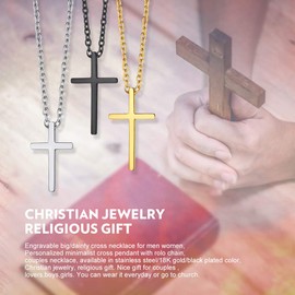 Richsteel 18k vergoldet herrenkette mit Anhänger Kreuz Herren Schmuck mit Geschenkebox für Herren