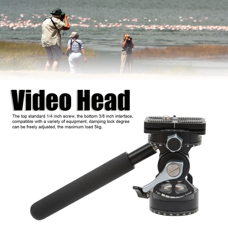 Video Tripod Head Aluminium Alloy Adjustable Portable Damping Stable Fluid