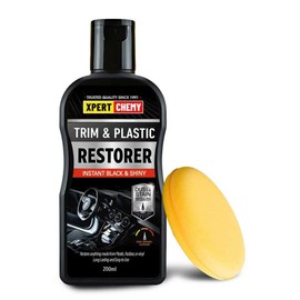 XPERTCHEMY Trim & Plastic Restorer for Car with Foam Applicator, Gives New Life to Plastic, Bumpers and Rubber, Protects Against UV Rays, Long Lasting Shine, No Oily Residue