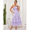 Womens Square Neck Sun Dresses 2025 Summer Floral Print Tiered