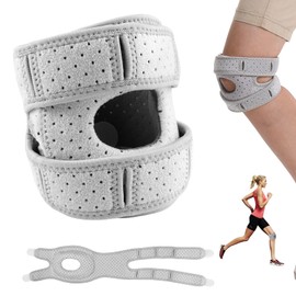 EXIN DECHEN Knee Support, Knee Brace Generic Adjustable Patella Knee Brace Men Women Knee Braces Grey Meniscus for Training Badminton Basketball Running Stable Knee