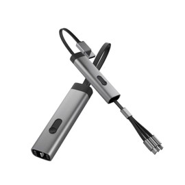 Charging Cable, 3 in 1 Extendable, 3A Rapid Charging, Max 15W, Retractable Charging Cord, Tangleproof, Supports 3 Types of Terminals, Compatible with Regular Chargers, Smartphone Compatible, Ultra