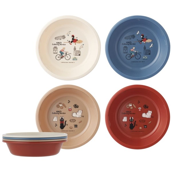Skater P6P-A Bowl, Set of 4, Plastic, 6.1 inches (15.5 cm), For Kids, 23, Studio Ghibli, Made in Japan