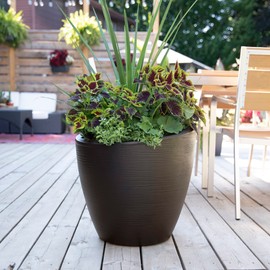 Mayne 8879-ES Modesto 20in Espresso Round Patio Planter