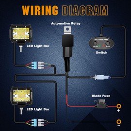 Auxbeam LED Strobe Light Bar 4 Inch LED Pods 120W Amber White 6 Modes Fog Light Flashing Super Bright Offroad Driving Lights with Memory Function for Truck Pickup ATV UTV SUV Jeep