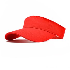 ANDICEQY Sport Sun Visor Hats Adjustable Empty Top Baseball Cap Cotton Ball Caps for Women and Men (Red)