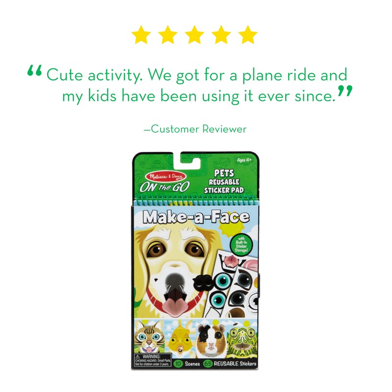 Melissa & Doug On the Go Make-a-Face Reusable Sticker Pad