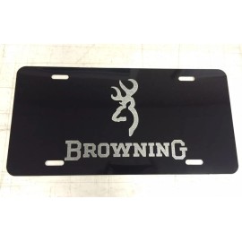 BLVD BROWNING Car Tag Diamond Etched on Aluminum License Plate