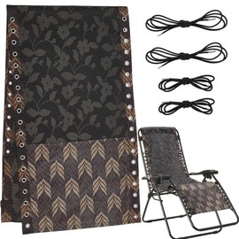 GORGECRAFT Zero Gravity Chair Replacement Fabric Antigravity Lounge Chair Cloth with 4PCS Patio Recliner Repair Elastic Lace Cords for Garden Lawn Chair Outdoor Sun Loungers Coconut Brown