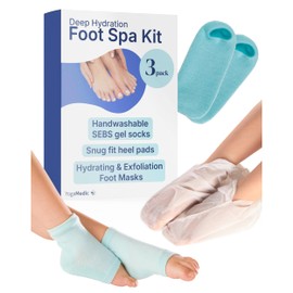 YOGAMEDIC Moisturizing kit: 1 Pair moisturizing Heel Pads + 1 Pair moisturizing Socks + moisturizing Foot mask, Lavender Scent