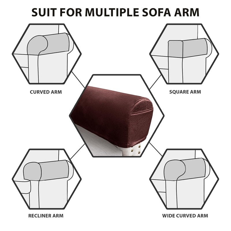 Leather Look Couch Arm Covers Set of 2 Armrest Covers