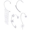 Tornito 4Pcs Butterfly Long Tassel Ear Cuff Dangle Chain Earrings