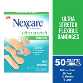 Nexcare™ Ultra Stretch Bandages CS201-CA, Assorted Sizes, 50/Pack