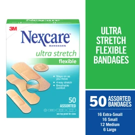 Nexcare™ Ultra Stretch Bandages CS201-CA, Assorted Sizes, 50/Pack