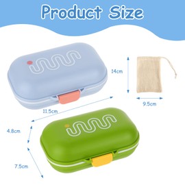 Pack of 2 Travel Soap Containers + 2 Cotton Soap Bags, Sealed Leak-Proof Soap Box with Drain, Soap Box Travel, for Bar, Soap Travel Bag for Bathroom, Shower, Gym, blue