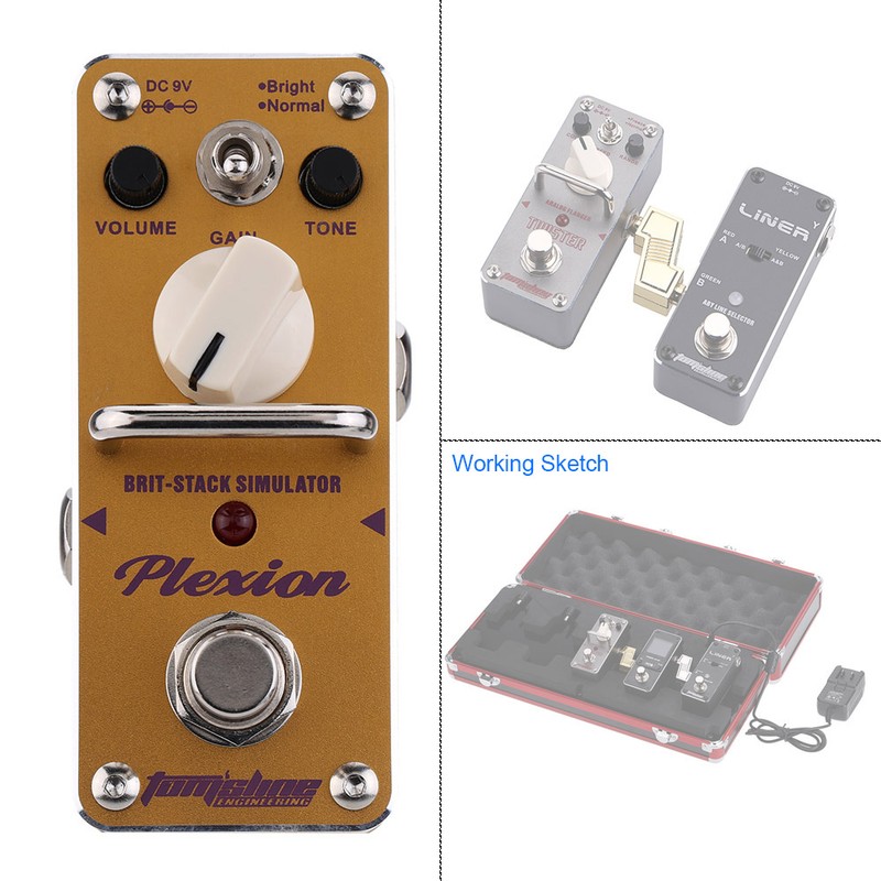 AROMA APN-3 Plexion Brit-stack Simulator Electric Guitar Effect Pedal Mini