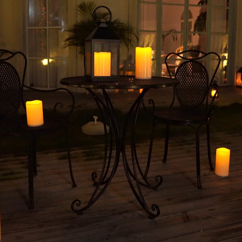 Homemory 6" 8" 10" x 4" Waterproof Outdoor Flameless Candles,