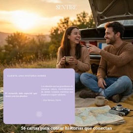 SENTIRE Historias – Juego de Cartas, Juego Mesa Familiar, 56 Cartas para Contar Historias, Compartir Recuerdos y Crear conexión. Regalo Original para Adultos, Amigos, Parejas y Familia