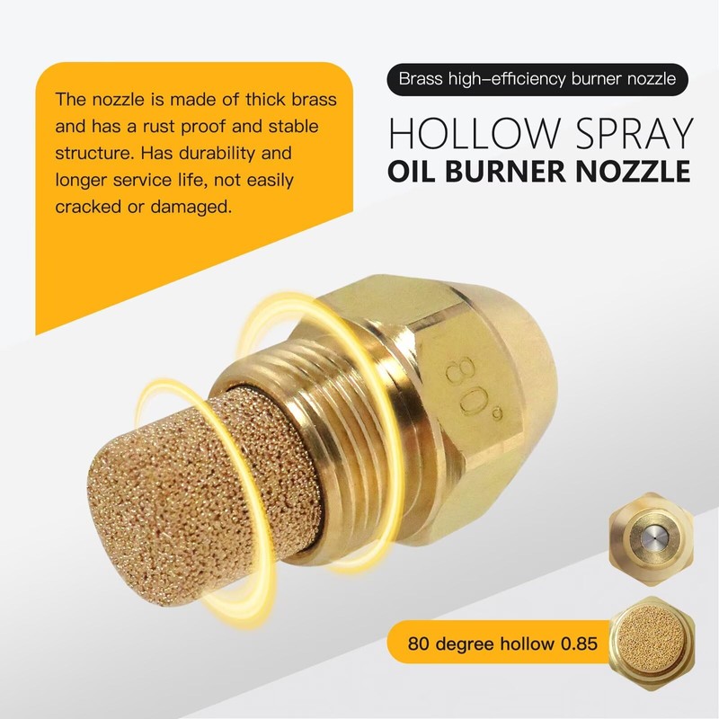 XSPANDER Updated .85-80A Oil Burner Nozzle Fit for Delavan Hollow