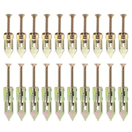 Self Drilling Wall Plugs with Screw Set Drywall Expansion Anchors Fixing for Plasterboard for Hanging Picture Frames (40pcs 12x30mm and 40pcs 12x40mm)
