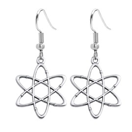 Atom Symbol Earrings for women Atomic Science Teacher Gift Chemistry Teacher Physics Teacher Scientist Chemist Physicist Gift Atom Symbol Jewelry (silver)