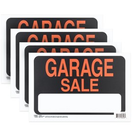 ArtSkills Garage Sale Signs, 4 Pack 12x8 Inches Each, Sturdy and Reusable Weather Resistant Styrene Plastic Yard Sale Kit
