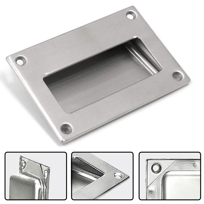 Inlet Handles, Stainless Steel, Rectangular, 128 x 83 mm, for