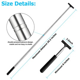 KHGUZ Car Rearview Mirror Wiper, Telescopic Vehicle Side Mirror Glass Squeegee with Long Rod, Retractable Portable Automotive Window Cleaning Tool Accessories, Universal for Most Cars (Black)