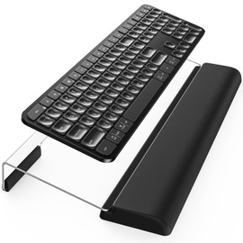 Keyboard Stand with Wrist Rest for Easy Ergonomic Typing&Working, with Silicone Wrist Rest, Yikola 3-Level Height Adjustment Space-Saving Keyboard Riser w/Silicone Wrist Rest for Office, Home