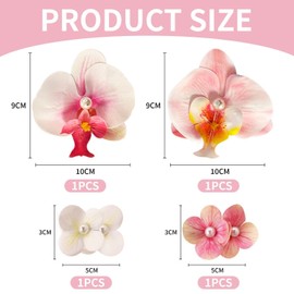 2 Pieces Large Flower Bloom Hair Clips, 2 Pieces Flower Pearl Hair Clips, Orchid Flower Hair Clips, Bohemian Flower Hair Clips, Butterfly Orchid Hair Clips, Hair Decoration Flowers