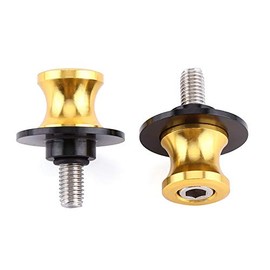 Swing Arm Spool, Motorcycle Paddock Stand Bobbins, Pack of 2 6/8/10 mm Motorcycle CNC Stand Swing Arm Spools Sliders Stand Fork Spools (8 mm Gold)