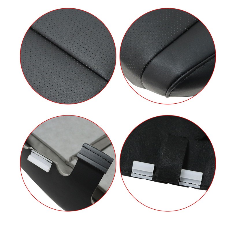 NLQR Passenger Bottom Perforated Microfiber Leather Seat Cover Black Compatible