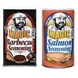 Chef Paul Prudhomme's Magic Seasoning, Barbecue, 5.5 oz & Salmon Seasoning 7 oz (Variety 2 Pack)