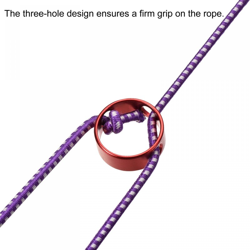 sourcing map Ring Rope Tensioner, Aluminum 4.5mm 3 Hole Tent