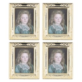 4pcs Dollhouse Oil Painting Frame 1:12 Miniatures Art Painting Picture Frame Dollhouse Accessories Type B