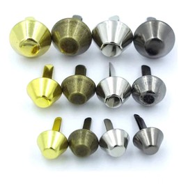 100 pcs 3/8" 1/2" 5/8" 10 12 15mm Flat Purse Handbag Feet Nailheads Stud Spike Buckles 4 color choice