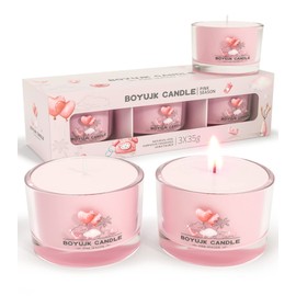Candles Gifts for Women | Scented Candles Gift Set for Anxiety | 3 Scented Filled Votive Candles | Relaxation Gifts for Women (Pink Season Collection)