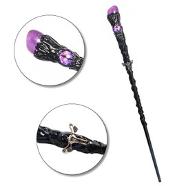 Rileryan Fine Handcrafted Amethyst Crystal Magic Wand Witch Wizard Wand for Witches and Wizards, C