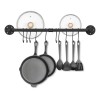 Estante Cocina Colgar Sartenes De Ollas Colgante Industrial Negro