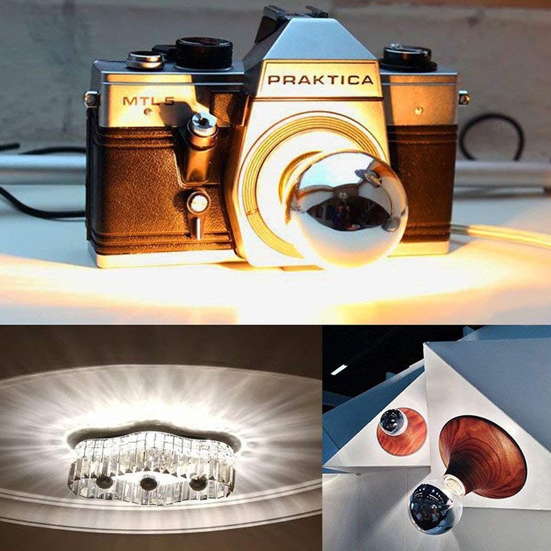 G45 G14 Globe Half Chrome Light Bulb 2W Dimmable G45