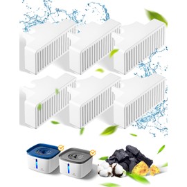 PETEMPO Vortex Water Fountain Filter Pack, 6 pcs Filters Replacement for Cat Water Fountain for PWF-03 & PWF-04