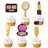 Glitter Make up Cupcake Toppers Bachelorette Party Cupcake Picks Bridal