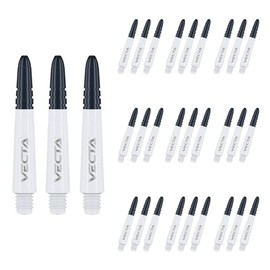 WINMAU Vecta White Short Polycarbonate Dart Stems (Shafts) - 10 sets per pack (30 dart stems in total)