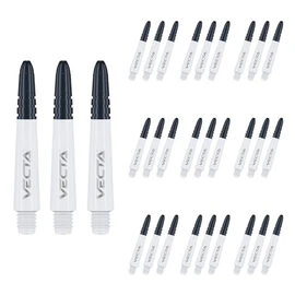 WINMAU Vecta White Short Polycarbonate Dart Stems (Shafts) - 10 sets per pack (30 dart stems in total)