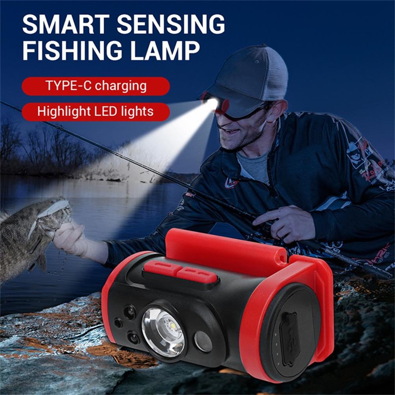 USB Induction Headlamp Hand Wave Sensing Headlight LED Work Headlight