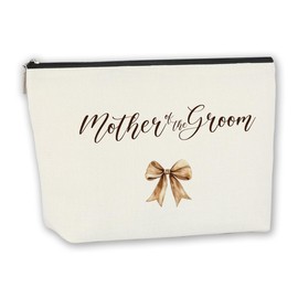 CHQIUCR Luxury Wedding Makeup Bag - Mother of Groom Keepsake, Newlywed Essential Set for Her, Bridal Shower Present Female Friend Coworker Gift Idea