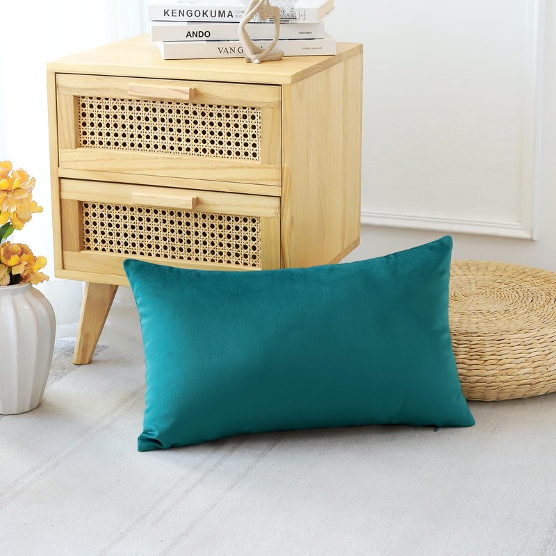 Artscope Luxury Velvet Pillow Covers Decorative Rectangle Pillowcases Soft Solid